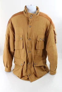 VTG Willis Geiger Field Jacket Parka Safari 4 Pocket Zip Hood Medium Tan - Picture 1 of 11