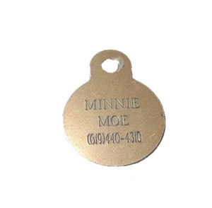 Vintage dog tag named Minnie Moe silver colored - Picture 1 of 4
