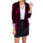Elegant Velvet Blazer Jacket For Women Long Sleeve Office Cardigan Coats
