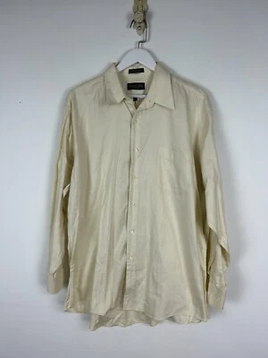 Camisa de Vestir Roberto Villini 16 1/2 Para Hombre 32/33 100% Algodón Crema Botón Oxford Foto 1 de 3