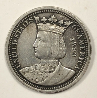 1893 Isabella Commemorative Quarter. .25. Extra Fine. - Image 1 of 3