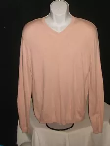 CHARLES CHEVIGNON COTTON BLEND PINK V NECK LIGHT WEIGHT SWEATER SZ. M - Picture 1 of 9