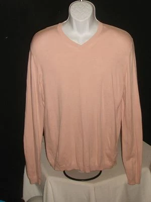 CHARLES CHEVIGNON COTTON BLEND PINK V NECK LIGHT WEIGHT SWEATER SZ. M - Image 1 of 4