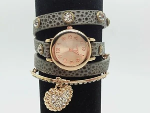Damen Strass Armband Uhr Retro Wickelarmband aus Leder Damenuhr 300664 - Picture 1 of 7