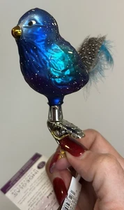 Inge Glas BELINDA BLUEBIRD German Glass Christmas Tree Ornament Free OWC Box - Picture 1 of 17
