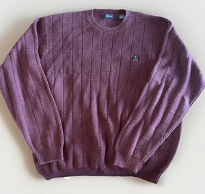 Vintage Izod Rundhals Pullover Herren L weinrot rot Opa Top Zustand! - Bild 1 von 3