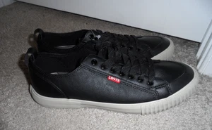 Cool Levi's men's size 8.5 black leather lace up Anikin sneakers shoes NWOB - Picture 1 of 6