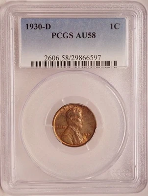 1930-D Lincoln Cent PCGS AU58 some red - Image 1 of 4