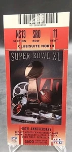 Boleto usado del Super Bowl XL 2006 rojo 40 aniversario juego ¡valor nominal de $600!! - Imagen 1 de 13