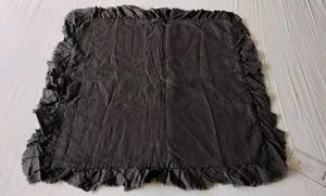 H&M Throw Pillow Case Cover 20 X 20 Black Linen Shabby Farmhouse Cottage Zipper - Picture 1 of 8