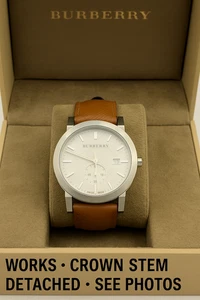 Burberry BU9904 Swiss Made Watch Silver Dial – Works – Crown Stem Detached - Picture 1 of 17