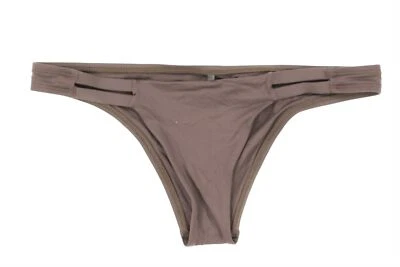 Roupa de banho feminina Vitamin A marrom alças laterais calcinha de biquíni hipster tamanho G - Imagem 1 de 3