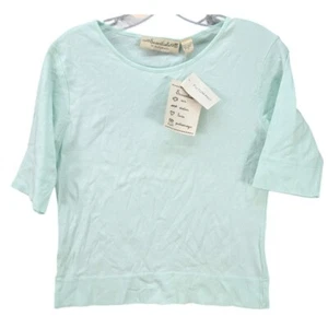Essentials by Putumayo Blouse 3/4 Sleeve Pastel Mint Green India Cottn Small NWT - Picture 1 of 11