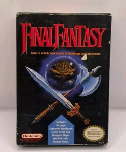 NES Final Fantasy With Game World Map/Monster Id Book, Box & Game Cover Vintage - Picture 1 of 15