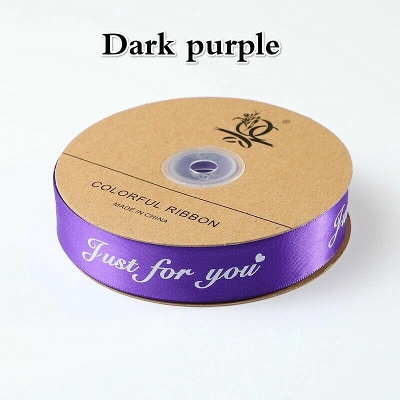 2.5mm Polyester Ribbon Just for You Printed Gifts Wrapping Christmas Decor Multi - Image 1 of 4
