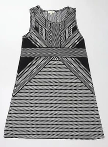 Pullover Max Studio para mujer negro geométrico poliéster línea A talla M cuello redondo - Imagen 1 de 10