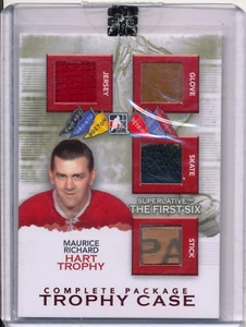 2013-14 Superlative MAURICE RICHARD Trophy Case Complete Package Quad Jersey /9 - Picture 1 of 2