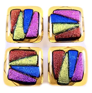 Juego de perillas de cajón de gabinete de vidrio DICROIC arco iris ámbar cocina baño - Imagen 1 de 12