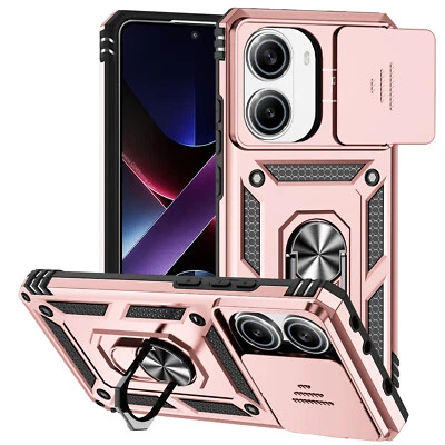 Para Xiaomi Poco X7 Pro 5G, Funda Magnética para Cámara Deslizable Anillo Soporte Estuche Foto 1 de 4