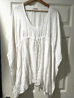 Chach Beach Womens Swim Suit Cover Up White Cotton Size Large