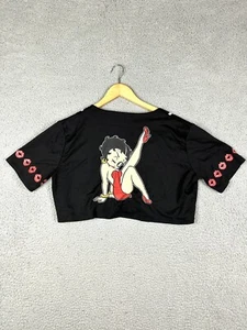 BETTY BOOP Size XL Crop Top Black White Short Sleeve - Picture 1 of 5