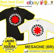 T-SHIRT - RED HOT CHILI PEPPERS - Asterisk Red Crew Neck Rock Band Music Musica