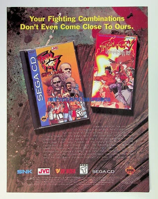 Fatal Fury Special SEGA CD VHS Viz Video SNK 1995 Аниме Печатный Журнал Рекламный Плакат - Изображение 1 из 2