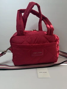 MARC JACOBS Quilted Nylon Small Weekender Bag Duffle Bag Travel Bag RED ~ NWOT - Picture 1 of 22