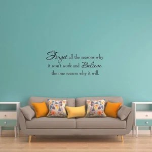 Calcomanía de pared Forget All the Reasons Why It Won't Work VWAQ - Imagen 1 de 3