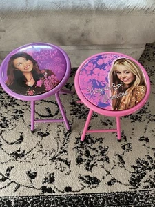 Hannah Montana/ Miley Cyrus RARE Disney/Child’s Stool 18” Set Of 2! - Picture 1 of 5