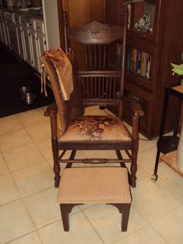 Beautiful Old High Back Rocker and Foot Stool- Pick Up Only on NW Arkansas Cover