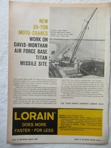 1961 Print AD Lorain 25 Tonnen Moto Crane 8x11 - Bild 1 von 1