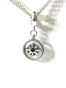 PANDORA Charm Sterling Silver ALE S925 Spinning Compass Dangle 790099C01 - Picture 1 of 4