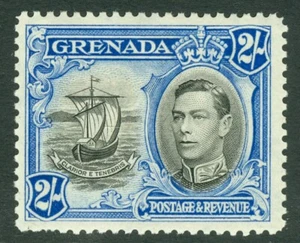 SG 161 Grenada 1938-50. 2/- nero e ultramarino. Un esemplare appena montato come nuovo... - Foto 1 di 1