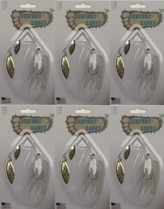(6) JIGFOOT SPINNER BAITS WHITE 3/8OZ or 1/2OZ GW BASS FISHING LURES NIP - Picture 1 of 3