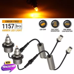 SYNETICUSA 1157 x2 Amber Yellow LED CANBUS Error Free Turn Signal Lights Bulbs - Foto 1 di 9