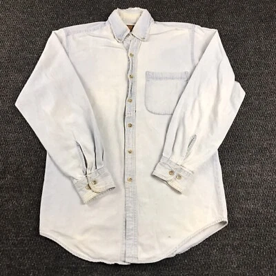 Camisa De Colección Años 90 Desteñida Gloria Envejecida Abotonada Para Hombres Pequeña Desteñida Grunge Algodón Foto 1 de 4