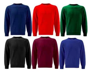 Boys Girls Unisex Jumper Sweatshirt Crew Round Neck School Uniform - Picture 1 of 1