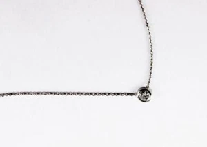 COLLAR COLGANTE CONJUNTO BISEL SOLITARIO DIAMANTE ORO BLANCO 18K ROBERTO 0,25ctw - Imagen 1 de 7