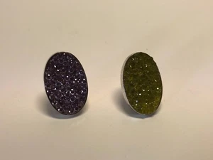 Usato - Orecchini In Argento 925 Con Amatista E Peridoto - SILVER EARRINGS - Foto 1 di 5