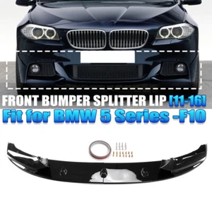 For BMW F10 5Series 11~16 M Sport Front Bumper Spoiler Lip Splitter Black Canard - Picture 1 of 8