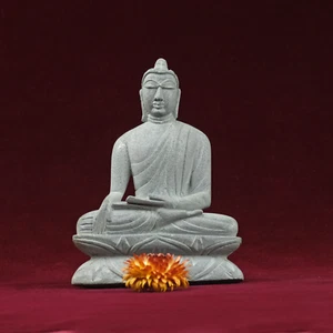 Buddha Sculpture Stone Yoga Meditation Figurine Buddhism Gift Altar Decoration - Picture 1 of 40