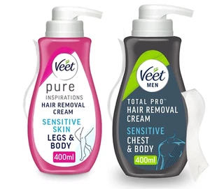 Veet 400ml Hair Removal Cream (1 Men's + 1 Women's) Sensitive, Normal 2 - Picture 1 of 15