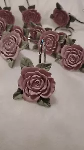 12 Lavender Shower Curtain Hooks Purple Rose Amethyst - Picture 1 of 3