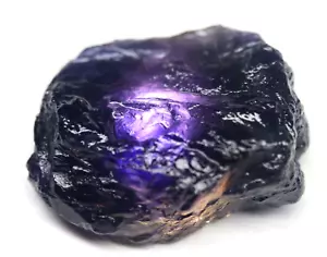 21.90 Ct Certified Natural Iolite Untreated Grade Flawless Facet Rough 22x17 MM - Picture 1 of 7