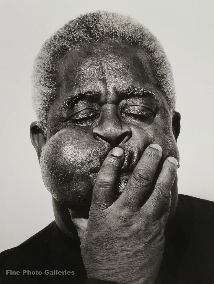 1989 年复古 DIZZY GILLESPIE 小号 Cheek HERB RITTS 爵士音乐大型照片艺术 — 第 1/1 张图片