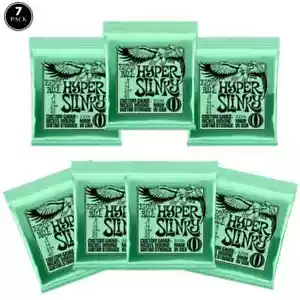 7 Set CORDE CHITARRA ELETTRICA ERNIE BALL HYPER 2229 SLINKY NICKEL WOUND 8-42 - Foto 1 di 9
