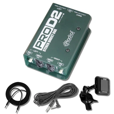 Radial Engineering ProD2 Direct Box with Instrument Cables and Guitar Tuner - Image 1 of 4