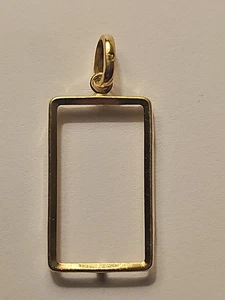 RARE 18K Large Loop Solid Gold Bezel 0.7 Grams! Fits 2.5 Gram Credit Suisse Bar! - Picture 1 of 9