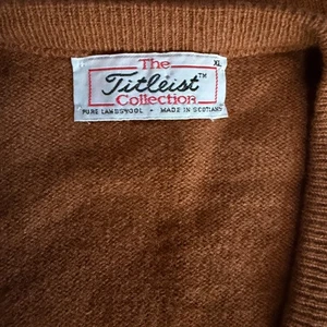Vtg Titleist Collection pure lambswool argyle sweater vest brown tan Scotland - Picture 1 of 10